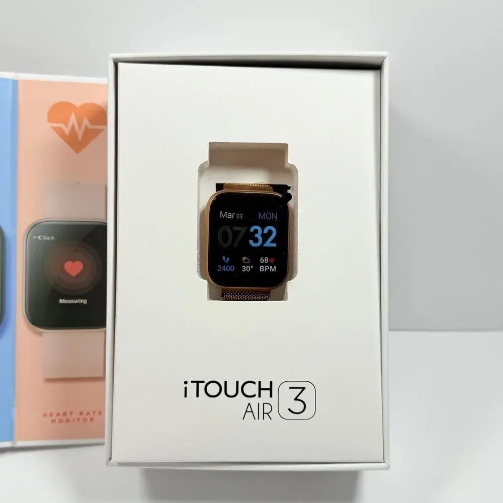 iTouch Wearables Air 3 Smartwatch Fitness Tracker Rose Gold Stainless Steel